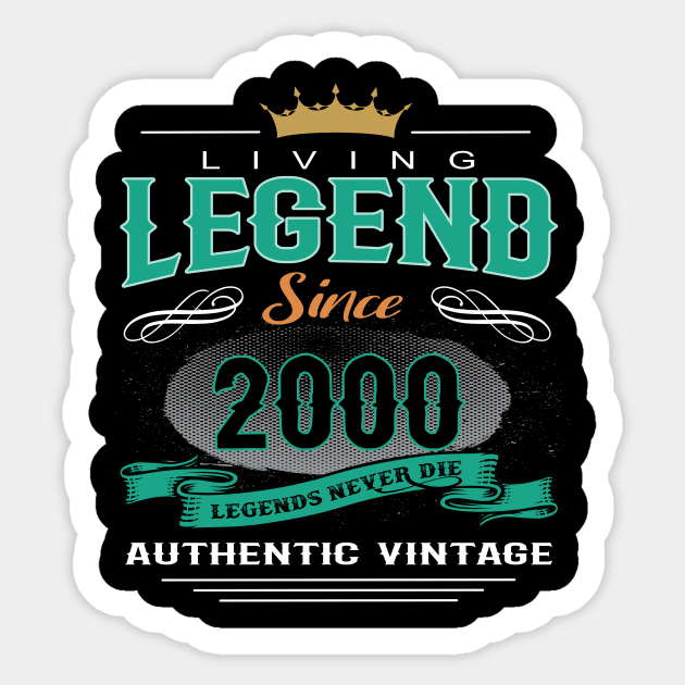 Birthday - Living Legend Since 2000 Sticker by Hariolf´s Mega Store